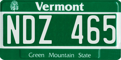 VT license plate NDZ465