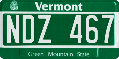 VT license plate NDZ467