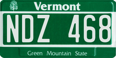 VT license plate NDZ468