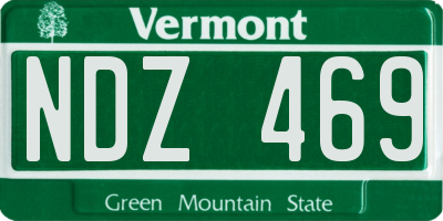 VT license plate NDZ469
