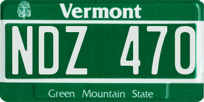VT license plate NDZ470