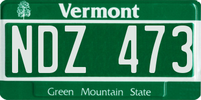 VT license plate NDZ473