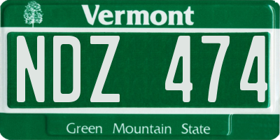 VT license plate NDZ474