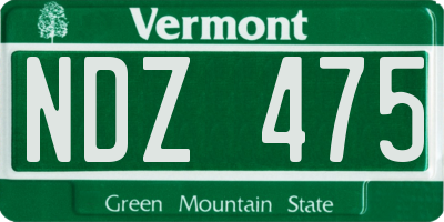 VT license plate NDZ475