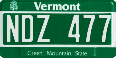 VT license plate NDZ477