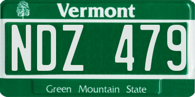 VT license plate NDZ479