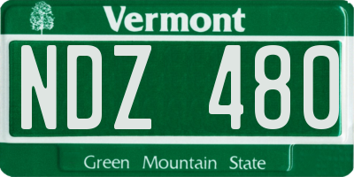 VT license plate NDZ480