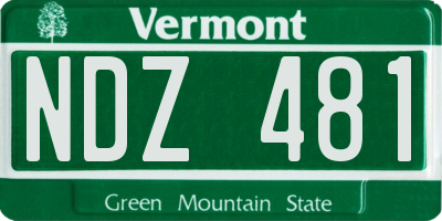 VT license plate NDZ481
