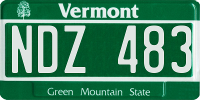 VT license plate NDZ483