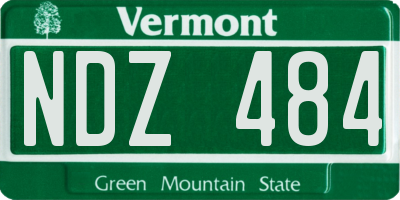 VT license plate NDZ484