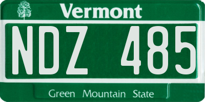 VT license plate NDZ485