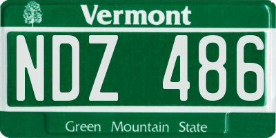 VT license plate NDZ486