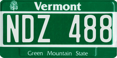 VT license plate NDZ488