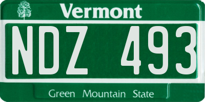 VT license plate NDZ493
