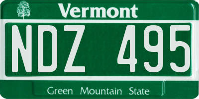 VT license plate NDZ495
