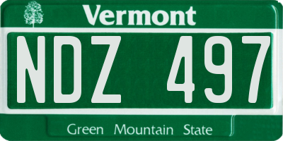 VT license plate NDZ497