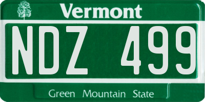 VT license plate NDZ499