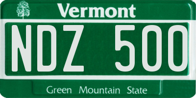 VT license plate NDZ500