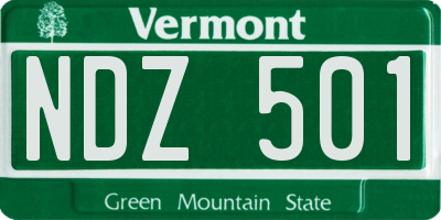 VT license plate NDZ501