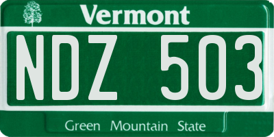 VT license plate NDZ503