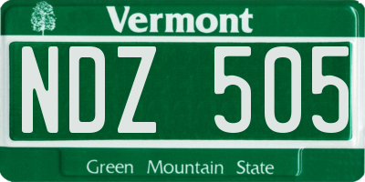 VT license plate NDZ505