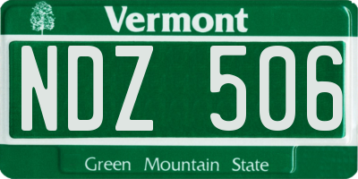 VT license plate NDZ506