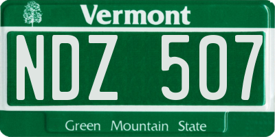 VT license plate NDZ507