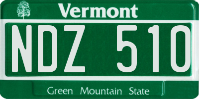 VT license plate NDZ510