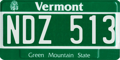 VT license plate NDZ513