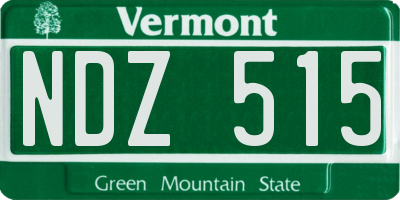 VT license plate NDZ515
