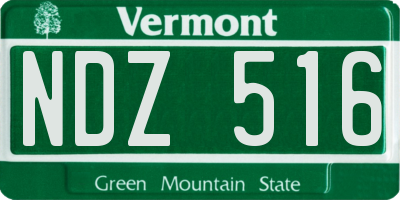 VT license plate NDZ516