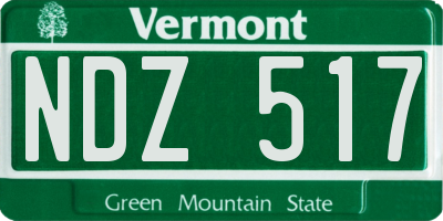 VT license plate NDZ517