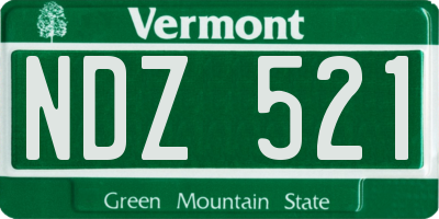 VT license plate NDZ521