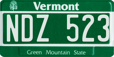 VT license plate NDZ523