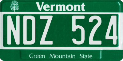 VT license plate NDZ524