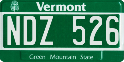 VT license plate NDZ526