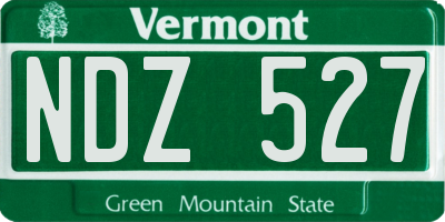 VT license plate NDZ527