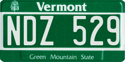 VT license plate NDZ529