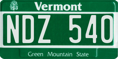 VT license plate NDZ540