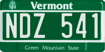 VT license plate NDZ541