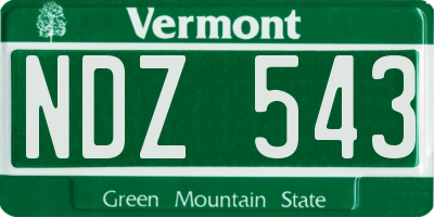 VT license plate NDZ543