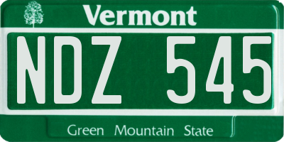VT license plate NDZ545