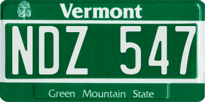 VT license plate NDZ547