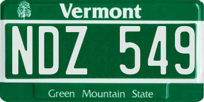 VT license plate NDZ549