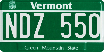 VT license plate NDZ550