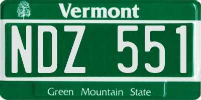 VT license plate NDZ551