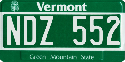 VT license plate NDZ552