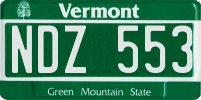 VT license plate NDZ553