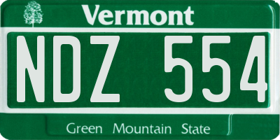 VT license plate NDZ554