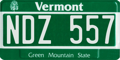 VT license plate NDZ557